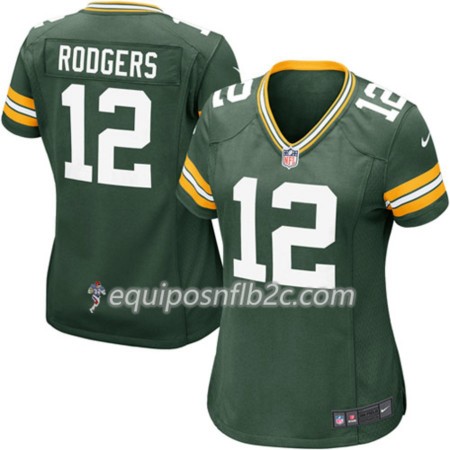Camiseta Mujer NFL Green Bay Packers Aaron Rodgers 12  Nike Verde 